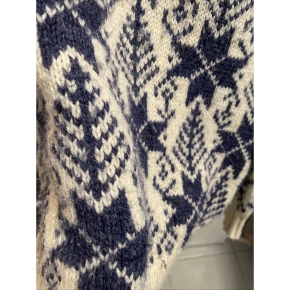Vintage L.L Bean Nordic Fair Isle Snowflake High Trek Yarn Wool Sweater USA W XL - Picture 3 of 10